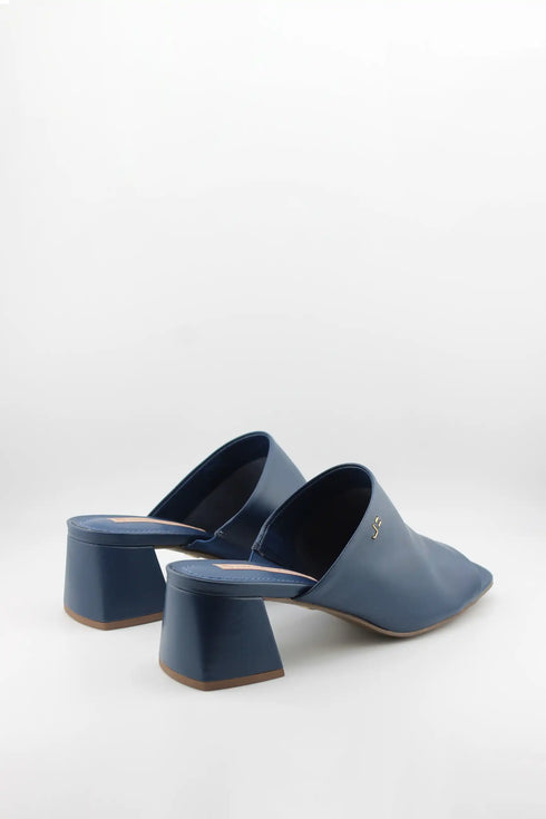 Jorge Bischoff Elegant Leather Block Heel Mules